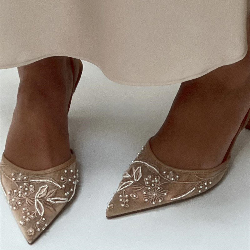 Women Shoes Luxury Brand - Verão e outono apontou salto fino