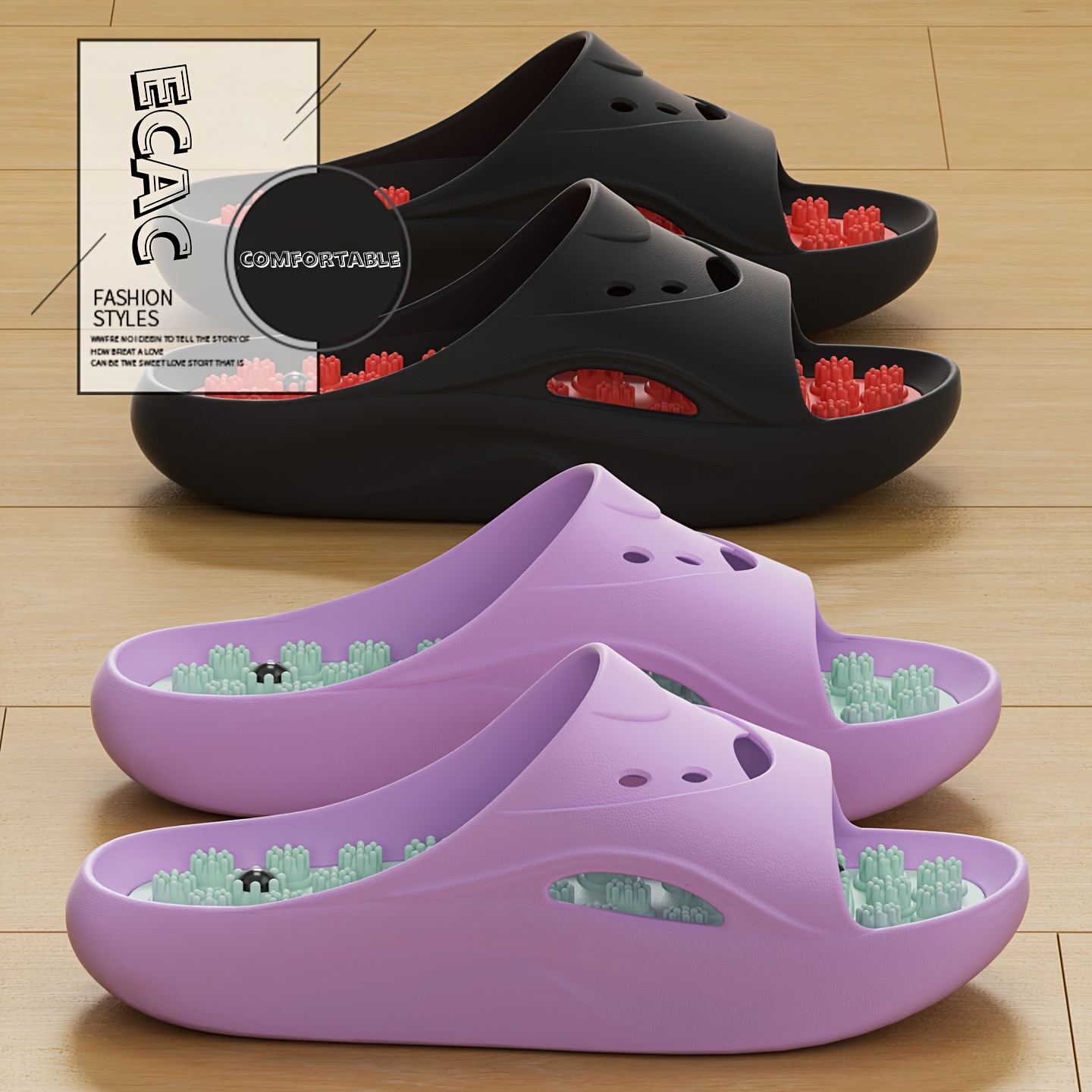 Women'S Shoes To Men'S Size - Chinelos de Massagem EVA para Mulheres
