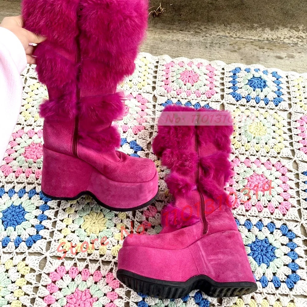 Kids Shoes Women - Botas de joelho peludas para mulheres,