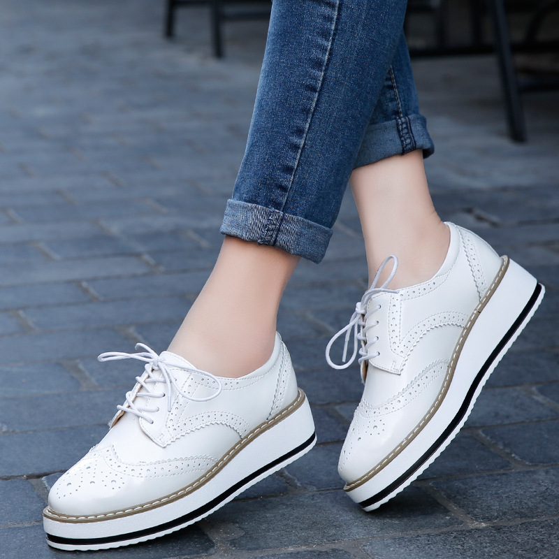 Oxford Lace Up Women - Mulheres sapatos de couro sapatos de