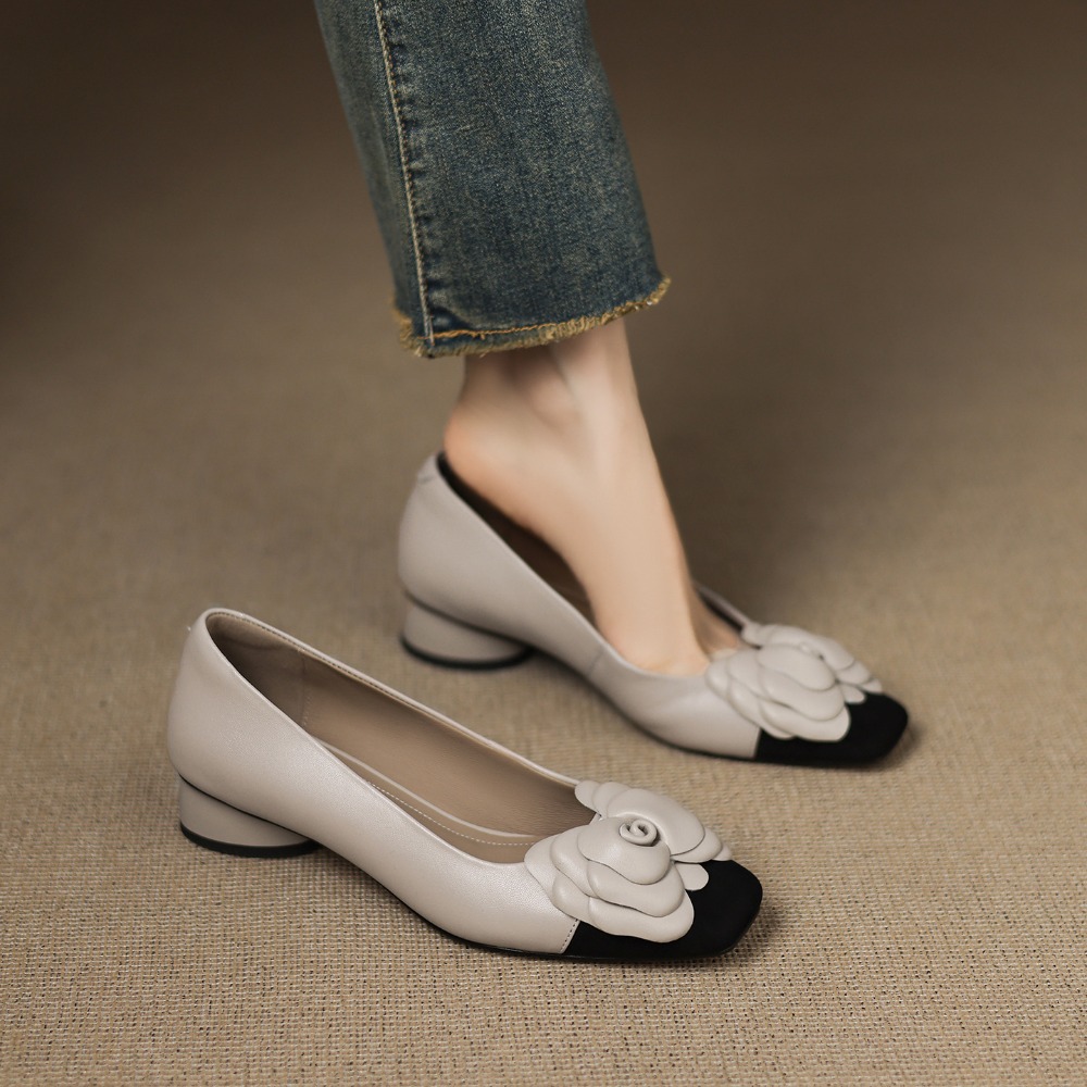 Moda flor único sapatos outono - Women Shoes With Heels avaliação e preço