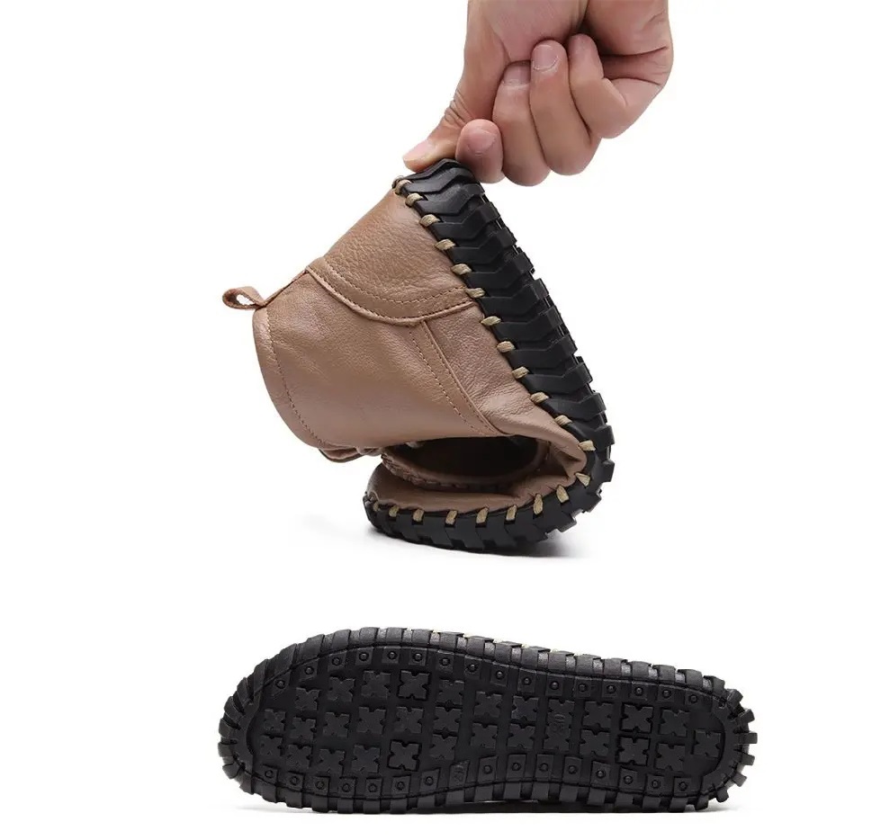 Bota de couro verdadeira para  - Oxford Lace Up Women avaliação e preço