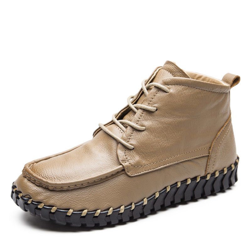 Bota de couro verdadeira para  - Oxford Lace Up Women avaliação e preço