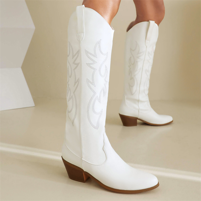 Branco feminino joelho botas a - Women Shoes Size 7 avaliação e preço