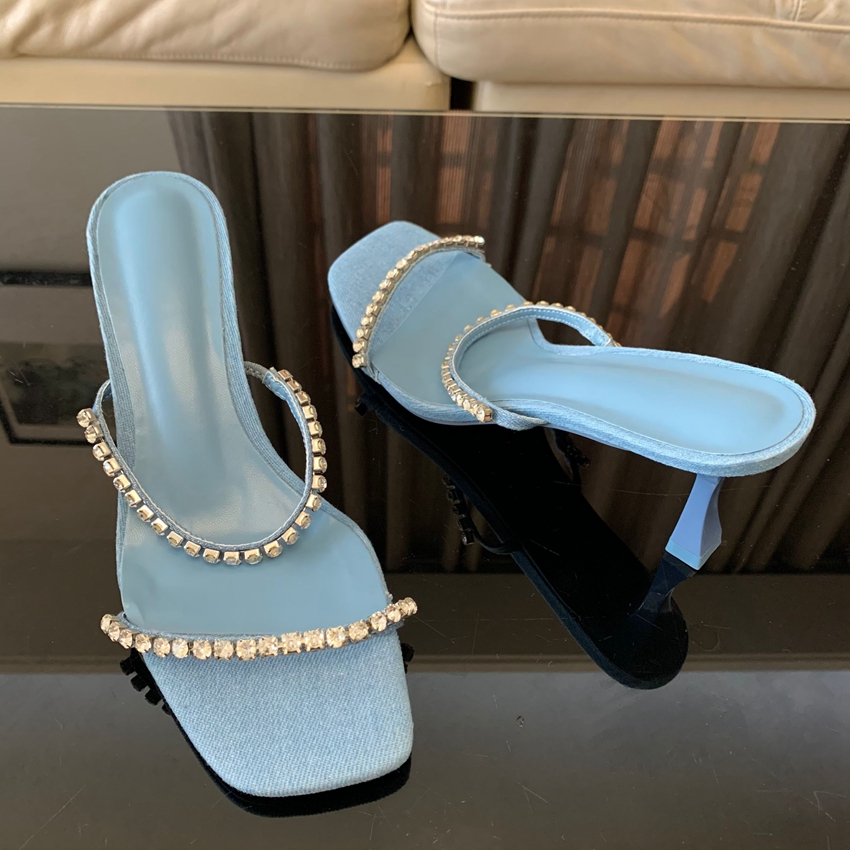 Denim strass saltos sandálias  - Women Shoes Zara avaliação e preço