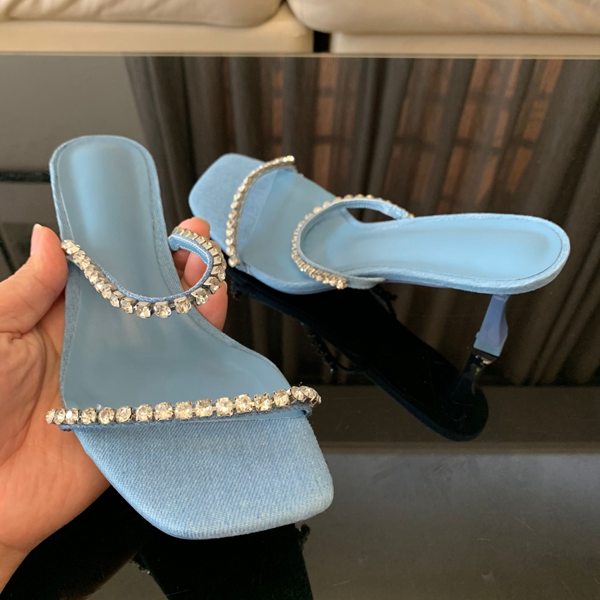 Denim strass saltos sandálias  - Women Shoes Zara avaliação e preço