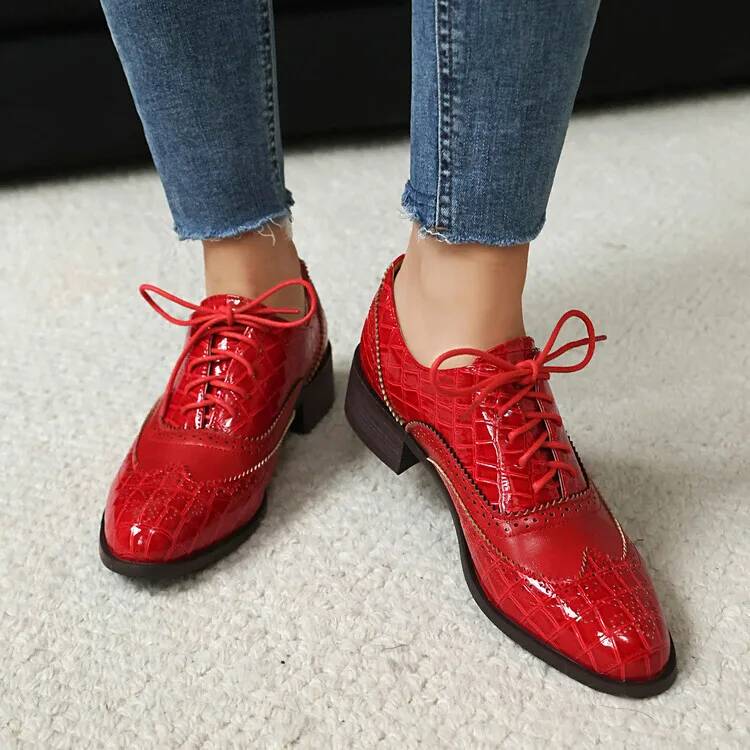 Sapatos femininos de salto bai - Oxford Lace Up Women avaliação e preço