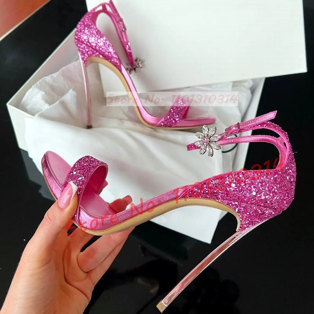 Sandálias de luxo Glitter Pink - Women Shoes Luxury Brand avaliação e preço