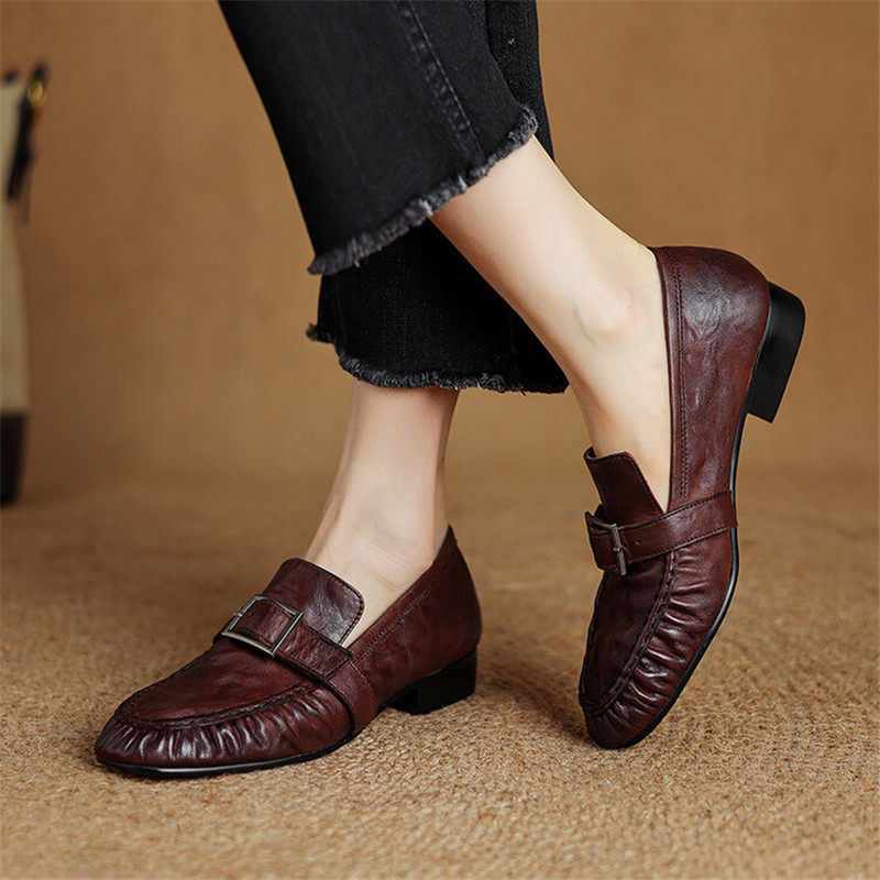 Mocassins de couro genuíno par - Women Shoes With Heels avaliação e preço