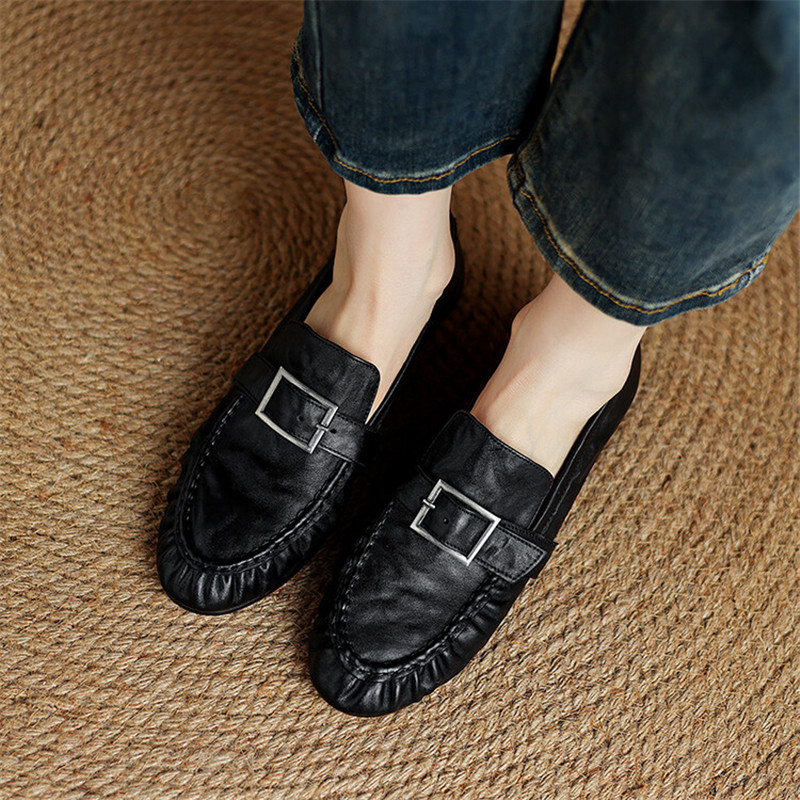 Mocassins de couro genuíno par - Women Shoes With Heels avaliação e preço