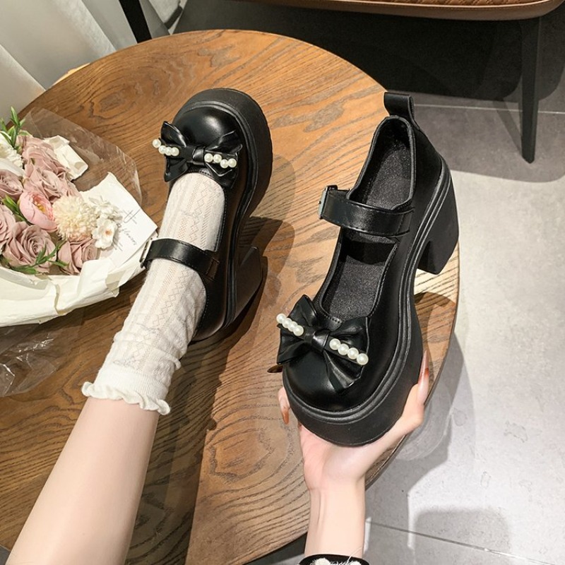Sapatos Lolita 2026 Pretos com - Women Shoes With Heels avaliação e preço