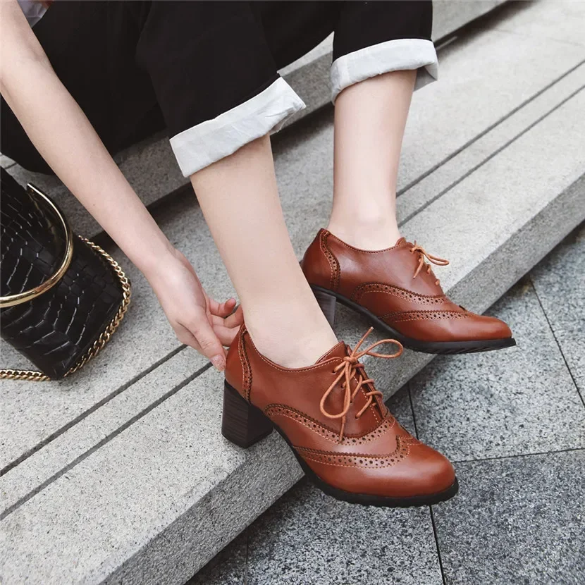 Mulheres britânicas oxfords sa - Oxford Lace Up Women avaliação e preço