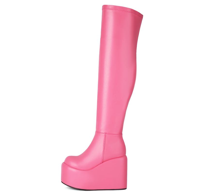 Plataforma sobre o joelho bota - Women Shoes Size 7 avaliação e preço