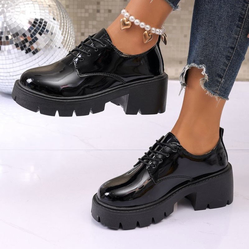 Novos Sapatos Femininos de Pla - Oxford Lace Up Women avaliação e preço