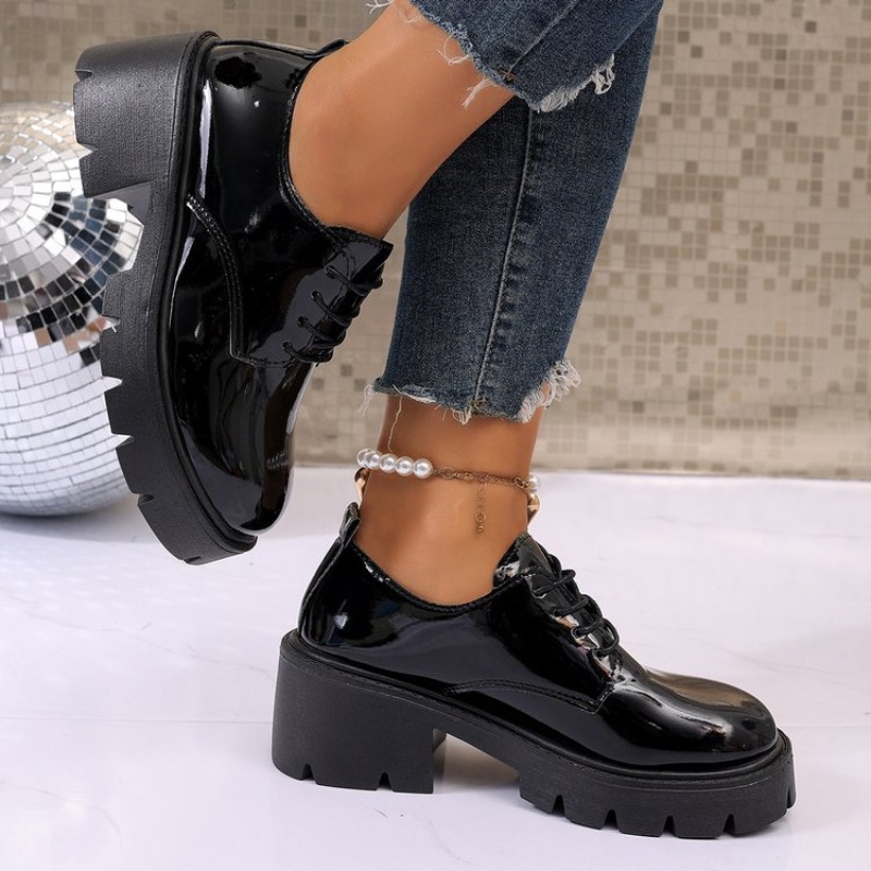 Novos Sapatos Femininos de Pla - Oxford Lace Up Women avaliação e preço