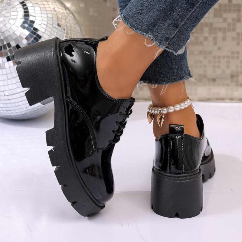 Novos Sapatos Femininos de Pla - Oxford Lace Up Women avaliação e preço