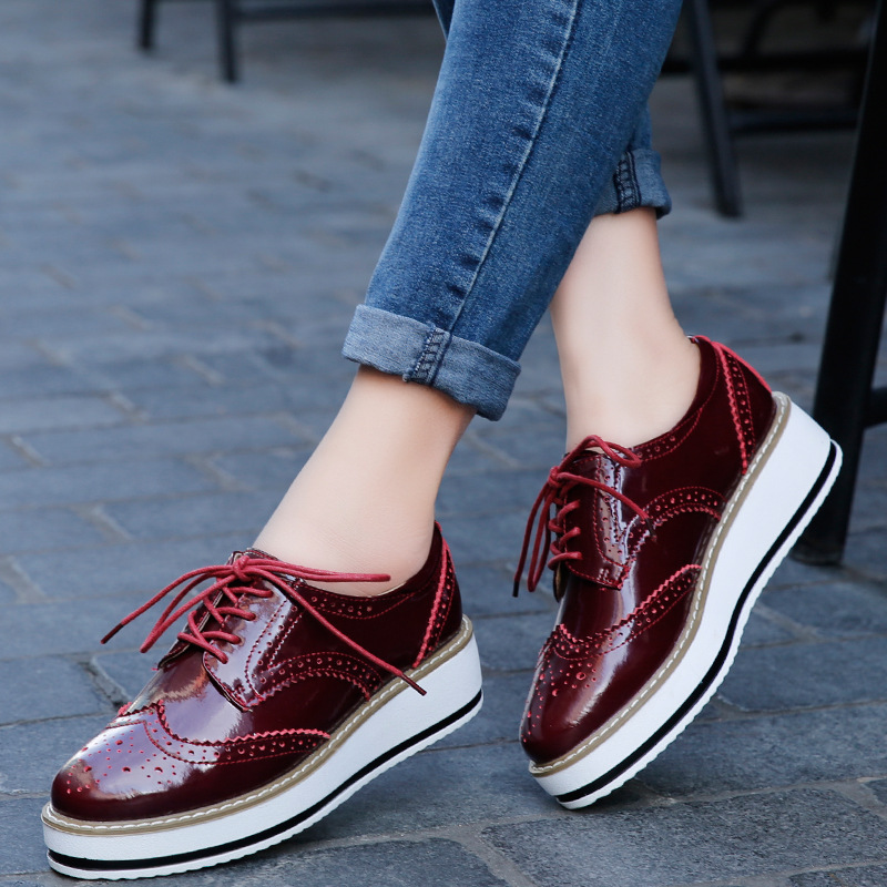 Mulheres sapatos de couro sapa - Oxford Lace Up Women avaliação e preço