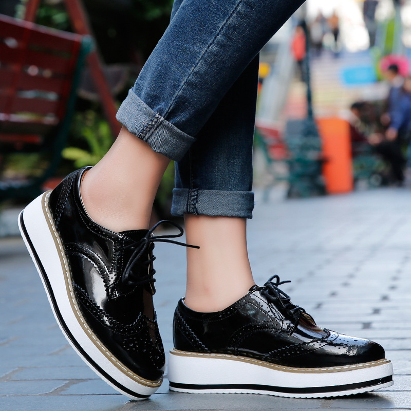 Mulheres sapatos de couro sapa - Oxford Lace Up Women avaliação e preço